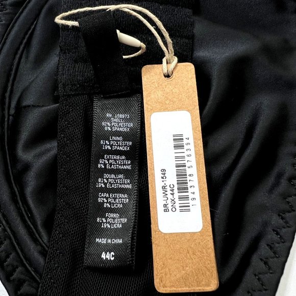 SKIMS Woven Shine Underwire Bra 44C Onyx - Picture 10 of 12